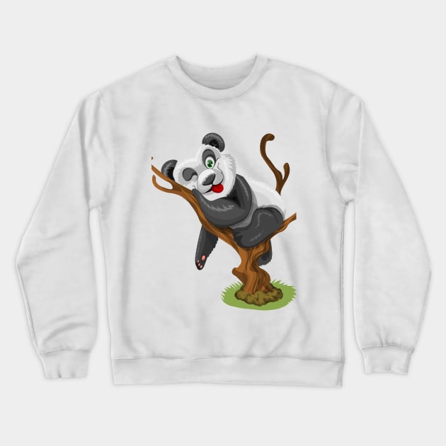 Winking Panda Crewneck Sweatshirt by PatrioTEEism